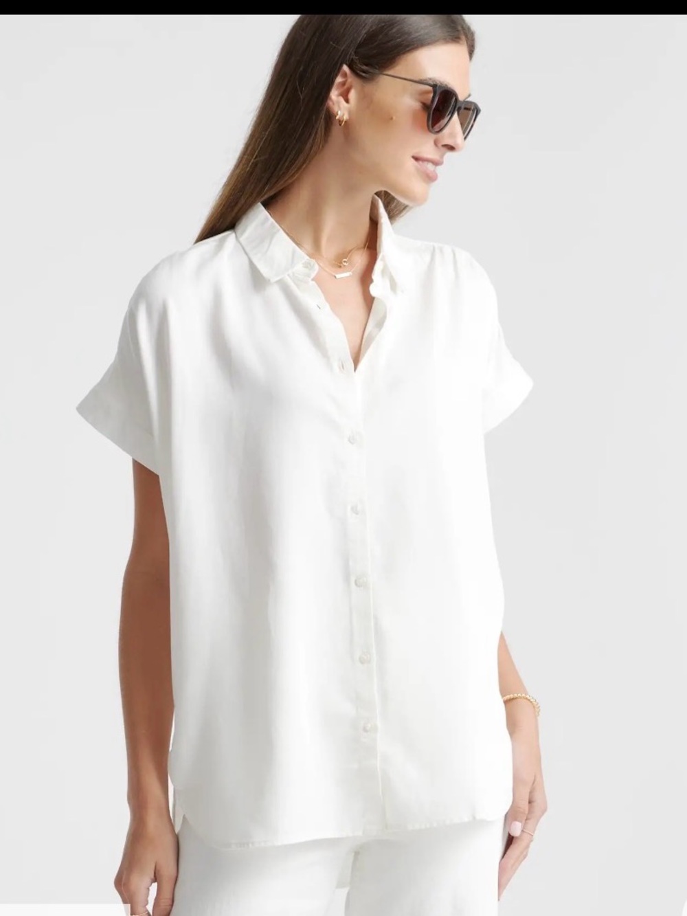 Quince Vintage Wash Tencel Camp White Short-Sleeve Button-Down *Out of Stock*